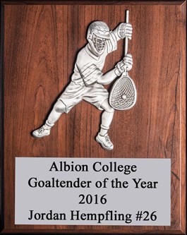 BVGV912 - 9 X 12 Goalie Player Plaque